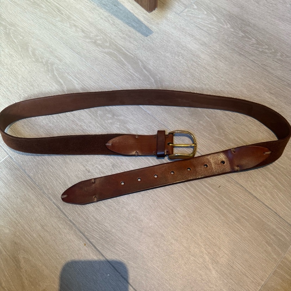 Brunello Cucinelli Men’s Brown Leather/Suede Belt